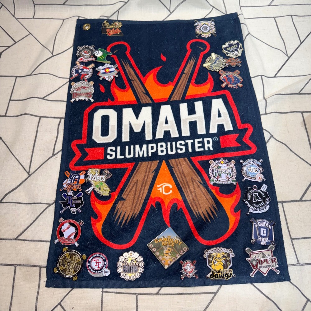 Wincraft Omaha Slumpbuster Pin Towel OS Navy Blue 25‎ Baseball Trading Pins Set